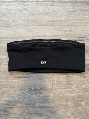 CSB BLACK BANDEAU SPORTS BRA - SMALL